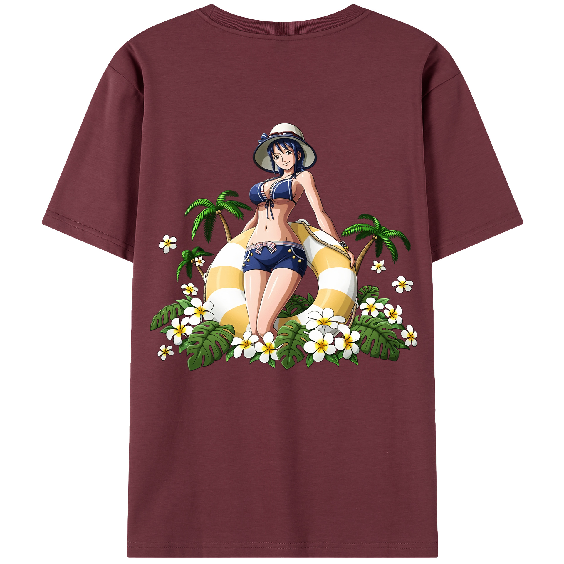 ワンピース ニコ・ロビン ONE PIECE Nico Robin 綿100％半袖Tシャツ（背面プリント）